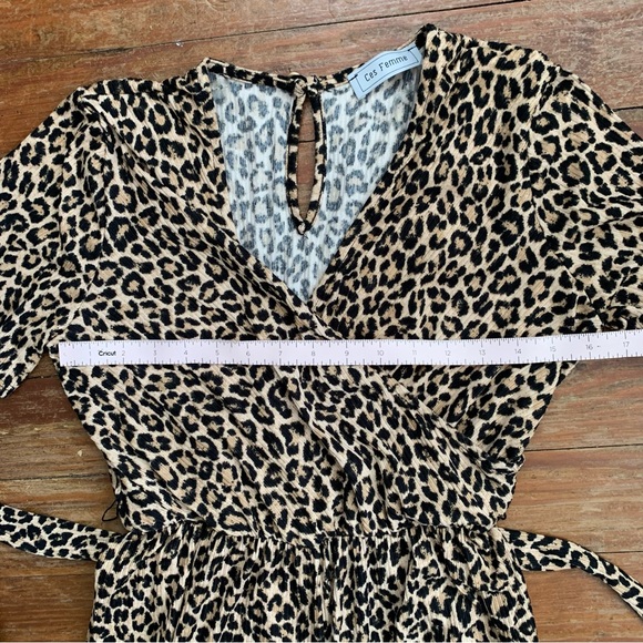 Ces Femme Animal Print Wide Leg Romper Jumpsuit - Picture 4 of 10